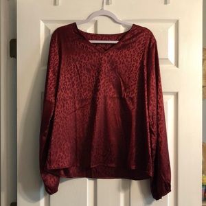 Leopard long sleeve blouse